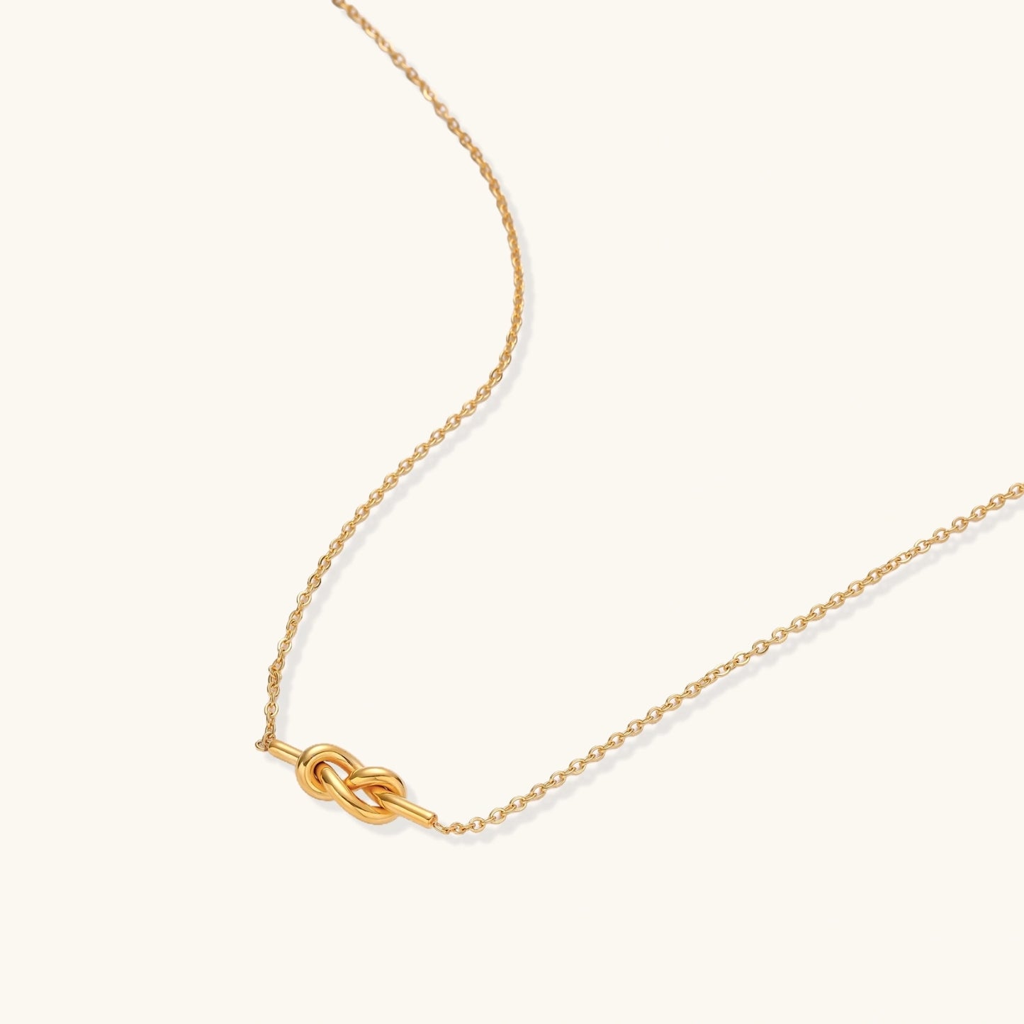 18K Gold Knot Pendant Necklace – Minimalist Gold Knot Necklace