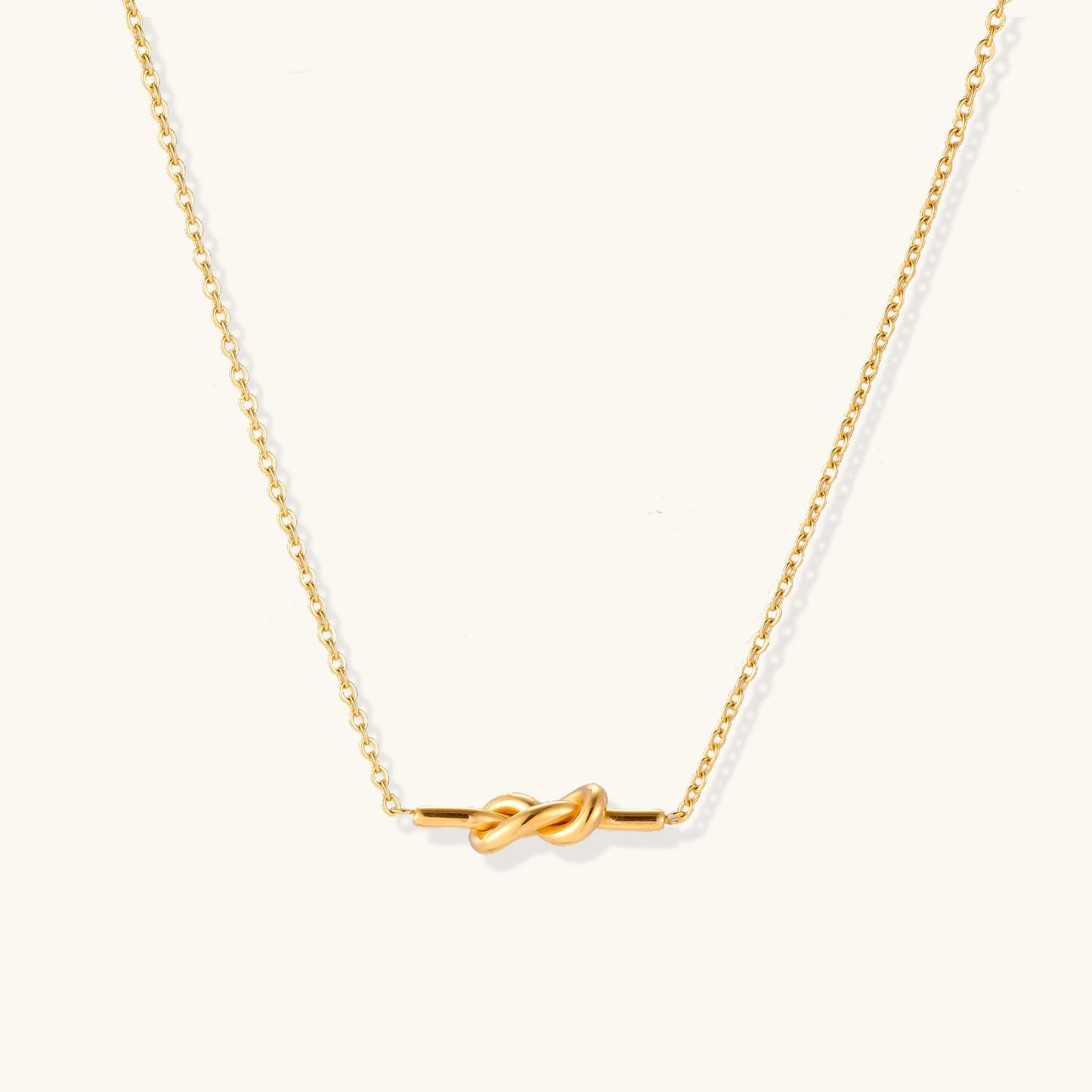 18K Gold Knot Pendant Necklace – Minimalist Gold Knot Necklace