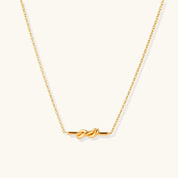 18K Gold Knot Pendant Necklace – Minimalist Gold Knot Necklace