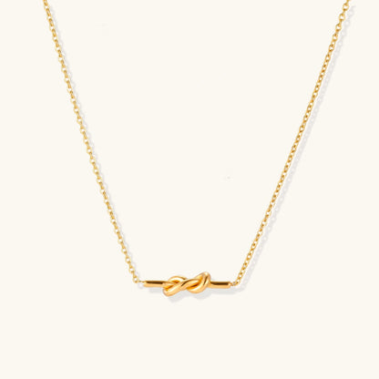 18K Gold Knot Pendant Necklace – Minimalist Gold Knot Necklace