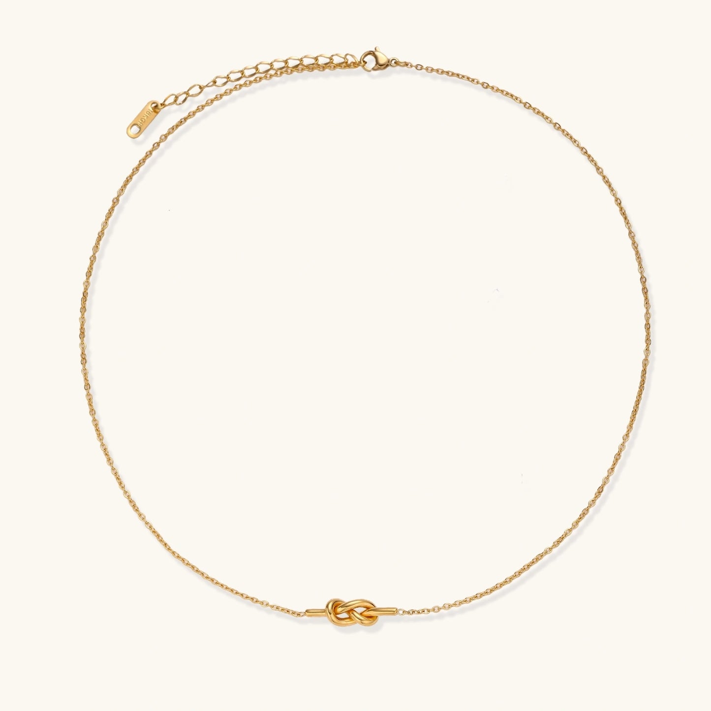 18K Gold Knot Pendant Necklace – Minimalist Gold Knot Necklace