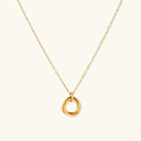 18K Gold Interlocking Circles Necklace – Three Ring Pendant Necklace