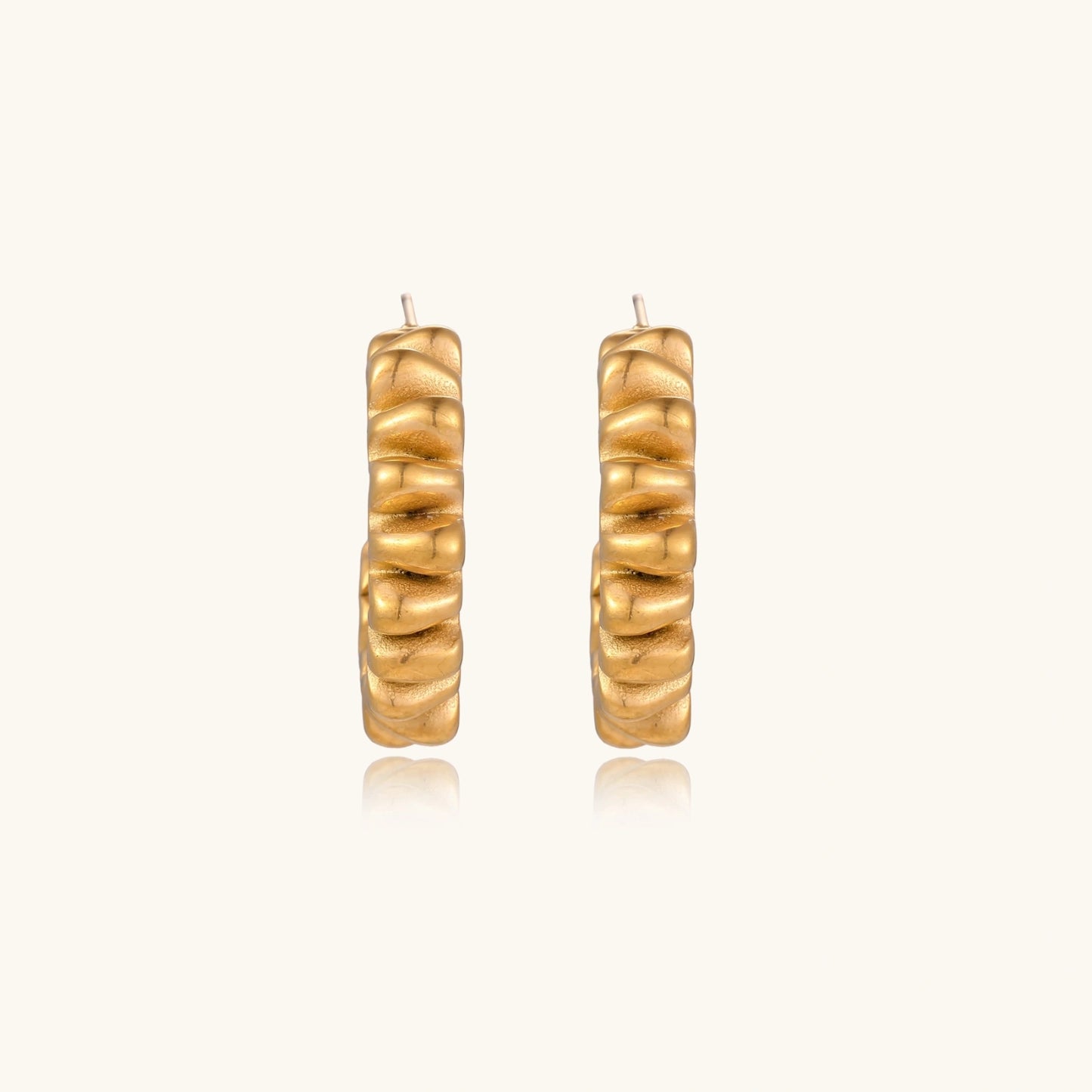14K Gold Twisted Rope Hoop Earrings – Spiral Gold Hoops
