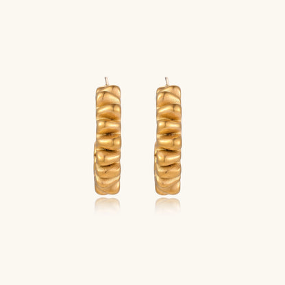 14K Gold Twisted Rope Hoop Earrings – Spiral Gold Hoops