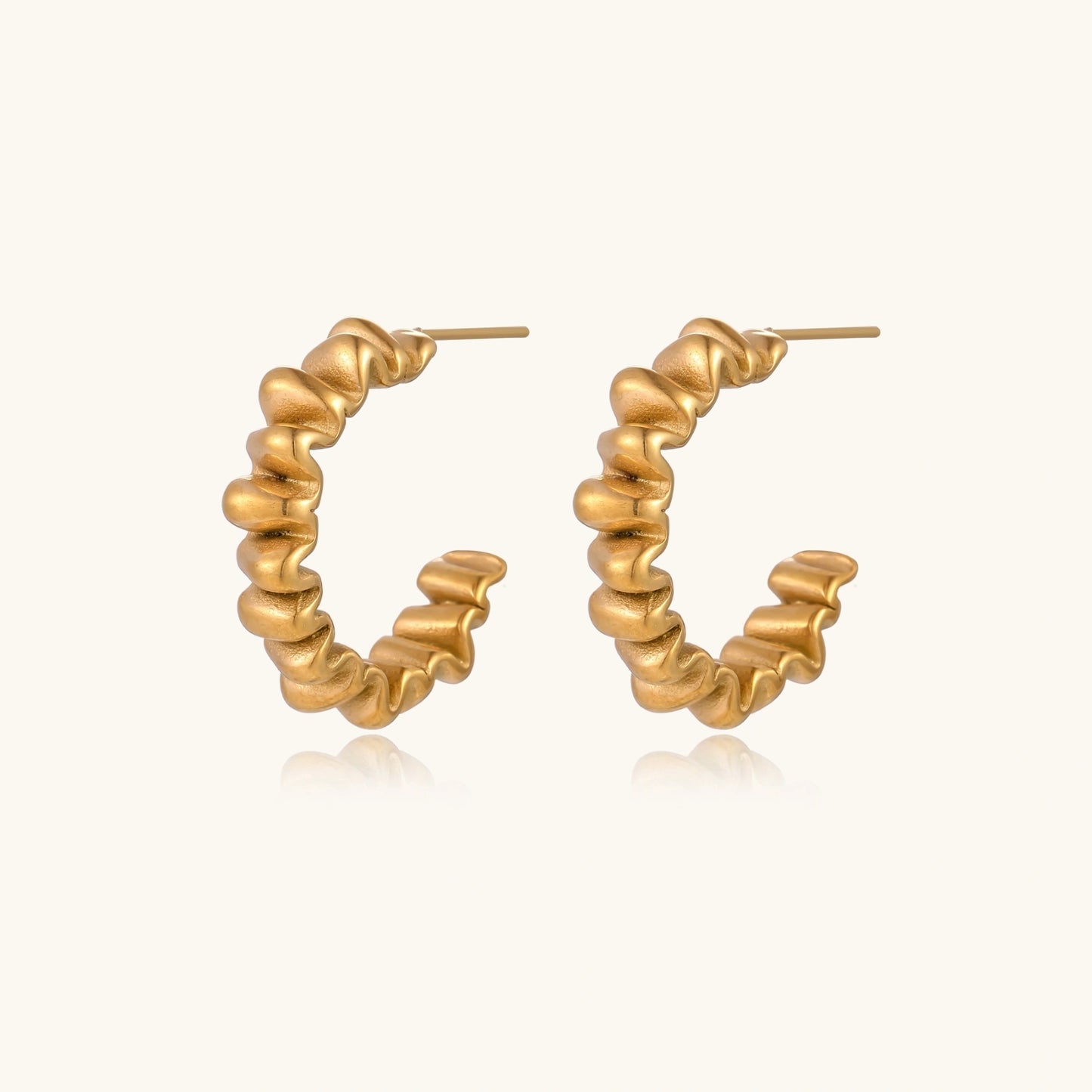 14K Gold Twisted Rope Hoop Earrings – Spiral Gold Hoops