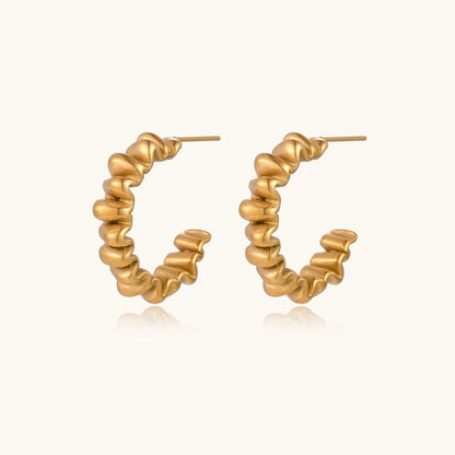 14K Gold Twisted Rope Hoop Earrings – Spiral Gold Hoops