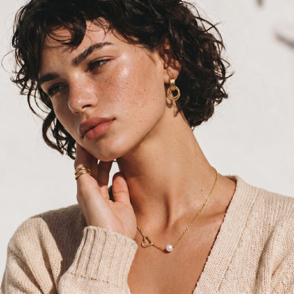 18K Gold Linked Drop Earrings – Interlocked Hoop Drops